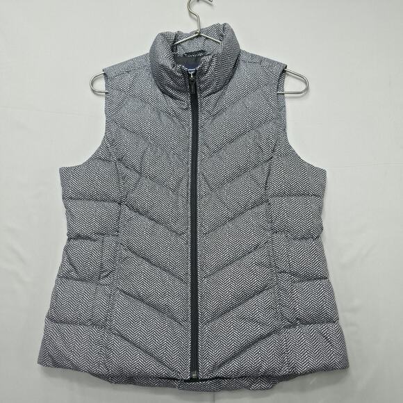Lands' End Jackets & Blazers - Lands End Womens Down Puffer Vest Small Herringbone Quilted Lightweight Outdoors